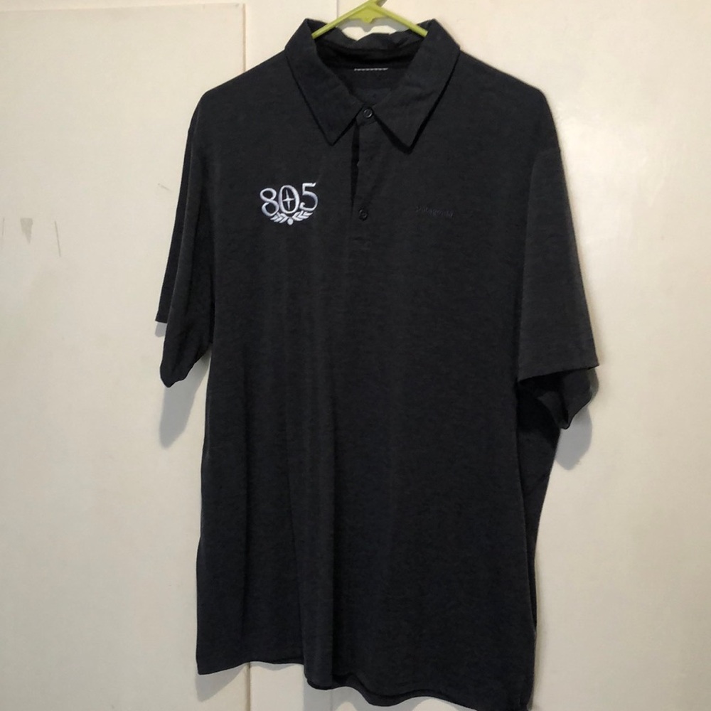 Patagonia golf shirt. Dark heather gray. XL 805 beer branded.NWOT